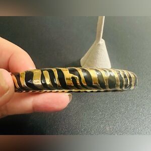 Ann Taylor Gold and Black Clamp Bracelet